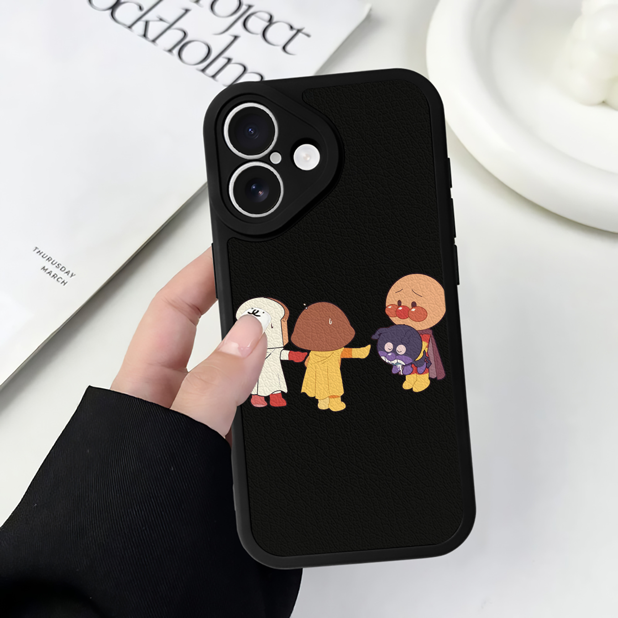 （画像用） アンパンマン Anpanman 【iPhone 16シリーズ対応】シリコンスマホケース（レザー調） 材質：シリコン